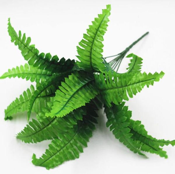 Artificial Plants Pretty Fake grass 7 branches 14 leaf 7 fork Persian Persian grass decoration project with big leaves green plant Flowers