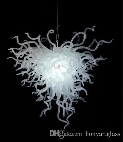 Free Shipping AC Led Bulbs 110v-240v Mini Art Glass Lighting White Murano Glass Home Chandeliers