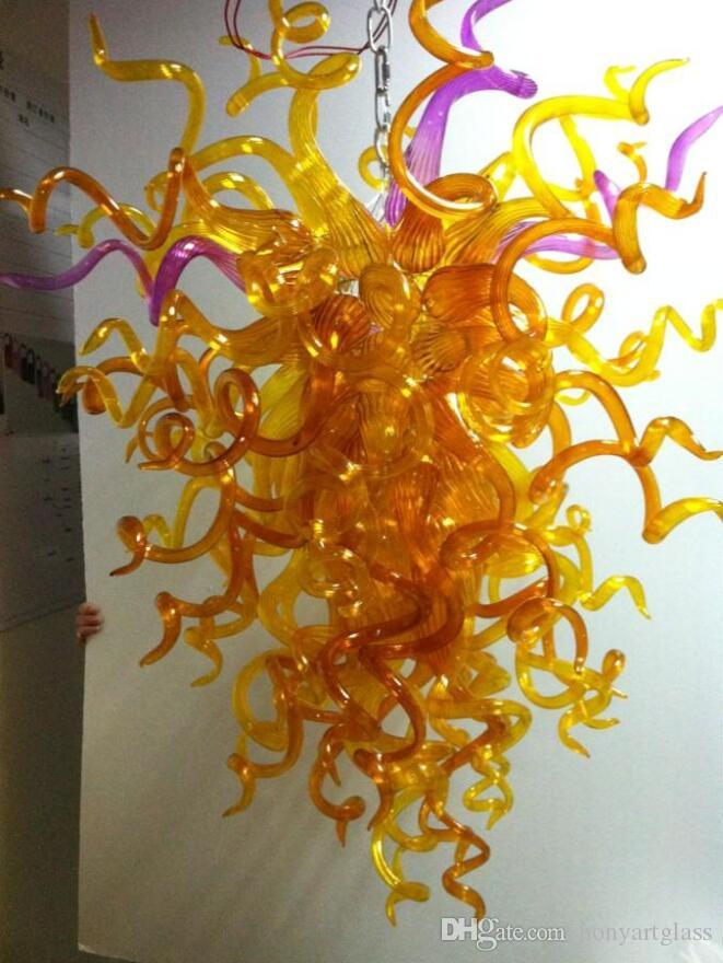 Free Shipping AC Led Bulbs 110v-240v Holiday Wedding Decoration Modern Lamp Hand Blown Glass Chandelier