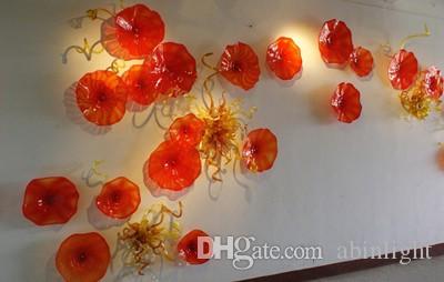 Free Shipping Handmade Blown Glass Wall Plates Art Decor Murano Glass Art Glass Wall Plates Custom Color Size Crystal Wall Plates
