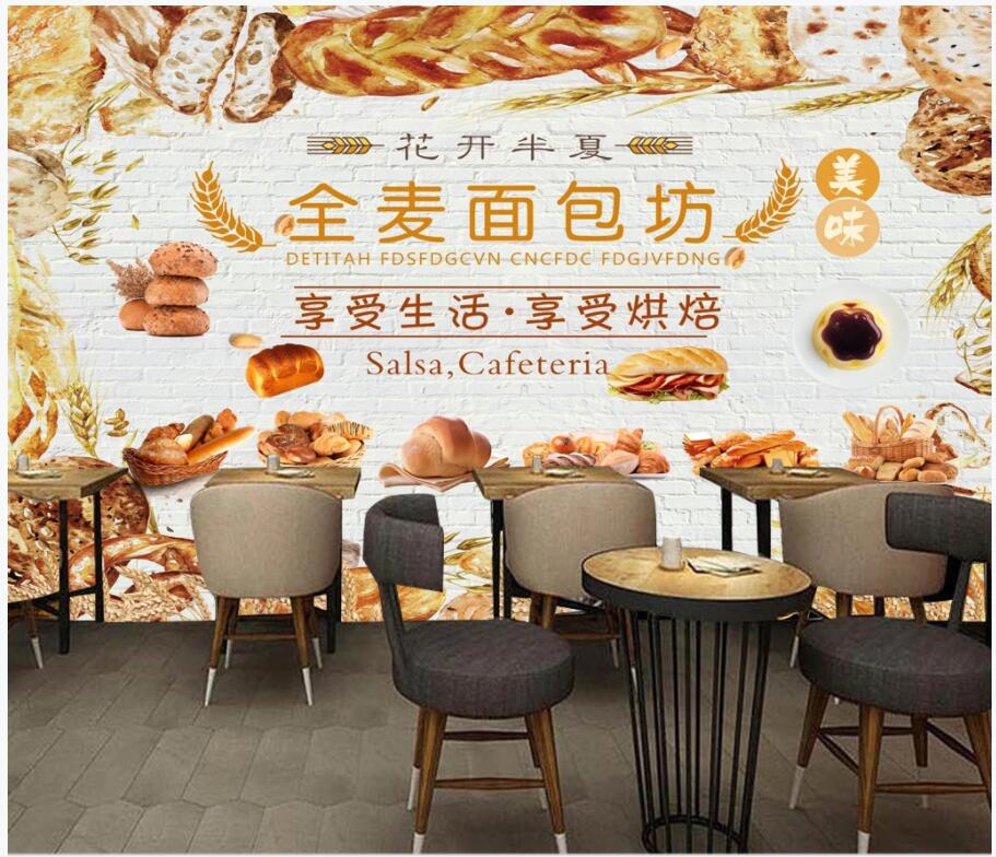 3d wallpaper custom photo Green Healthy Whole Wheat Bakery Western Restaurant Burger Pizza home decor 3d wall murals wallpaper for walls 3 d