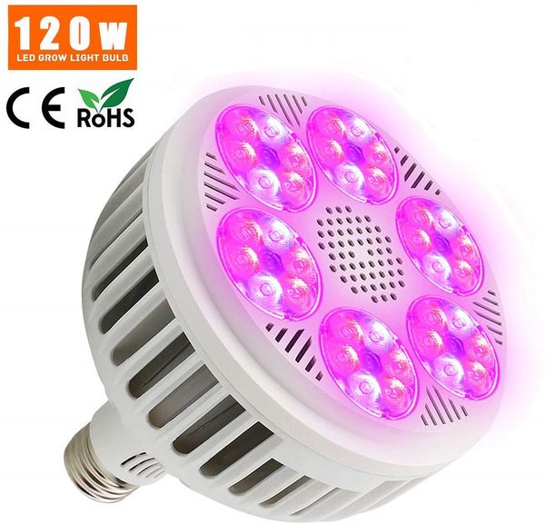 JML 120W LED Grow Light Bulb, Full Spectrum Plant Lights Bulb for Indoor Plants Garden Hydroponics Greenhouse Veg Flower, E26 Socket