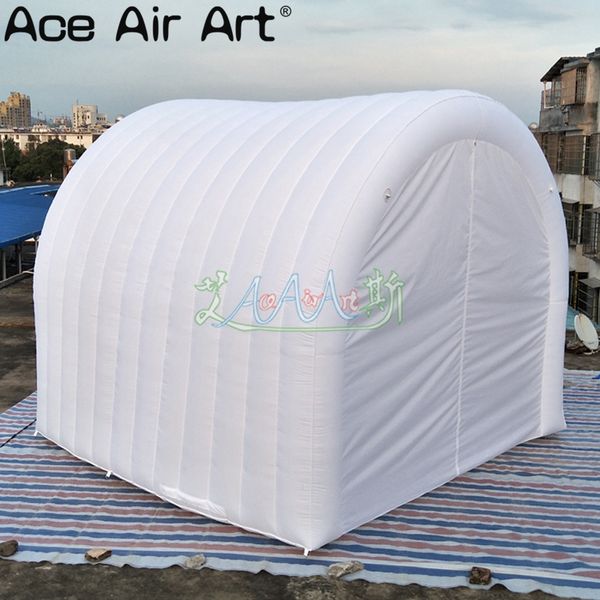 wholesale 3.75mLx3mWx2.7mH Outdoor Portable White Inflatable Stage Tunnel Tent Inflatable Car Cover Garage Shelter with Mat Floor for Sale