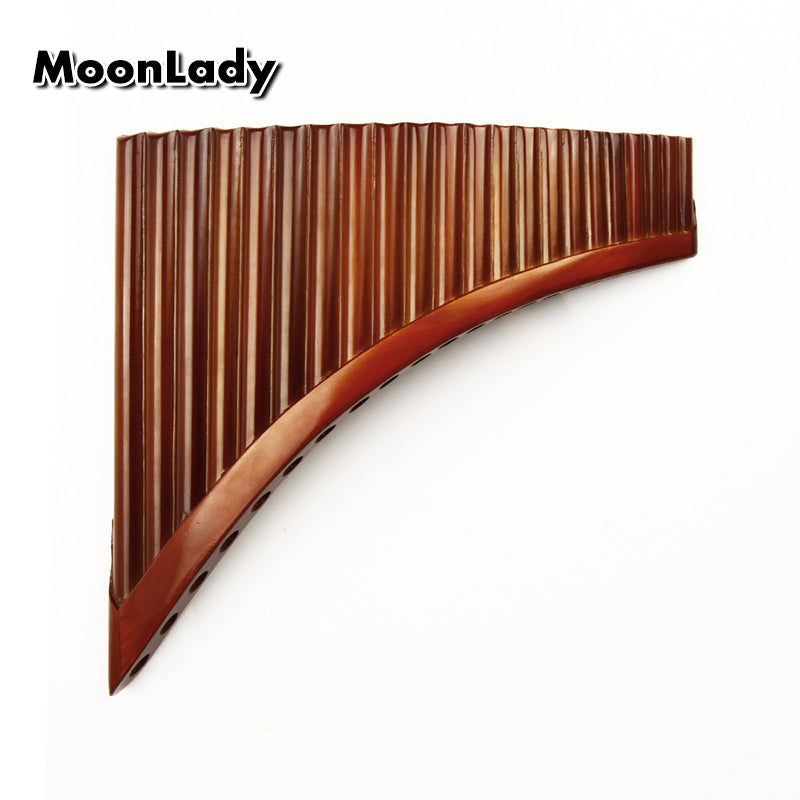 Hand made 22 Tubes Pan flute Brown colour G Key High Quality Woodwind Instrument Bamboo PanFlute