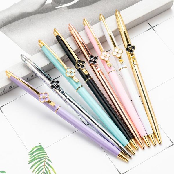 Lucky Clover Advertising Signature Metal Pen Creative Ballpoint Pen Student Teacher Wedding Office School Writing Supplies Pen Gift LX1131
