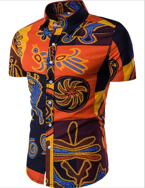 Spot Shirts European summer men&#039;s Casual Short Sleeve Lapel Street linen shirt support mixed batch