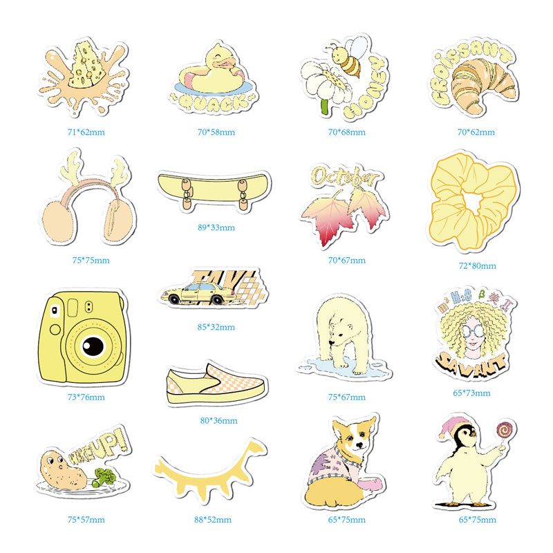 Cartoon Girl Yellow Literature and Art Style Sticker Graffiti Stickers to DIY Guitar Motorcycle Laptop Luggage Skateboard