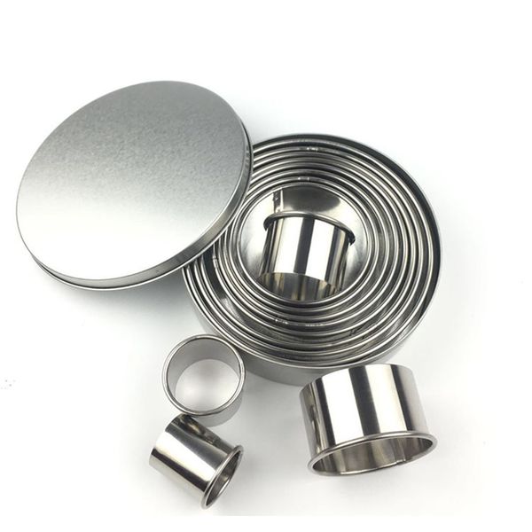 Double Sided Large Round Cutters Stainless steel mousse ring Plain Edges cake mold donut fondant cookie mold baking tool