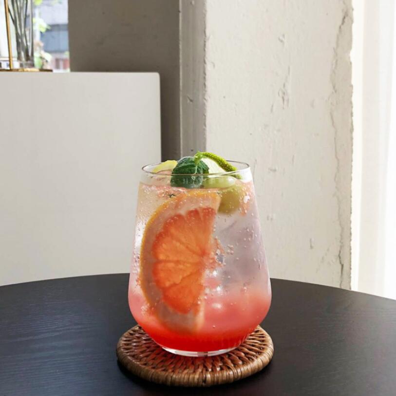 Iced lattes cup Drinkware Chic drink soda glass bubble ice coffee cups 425ml Short diamond mug