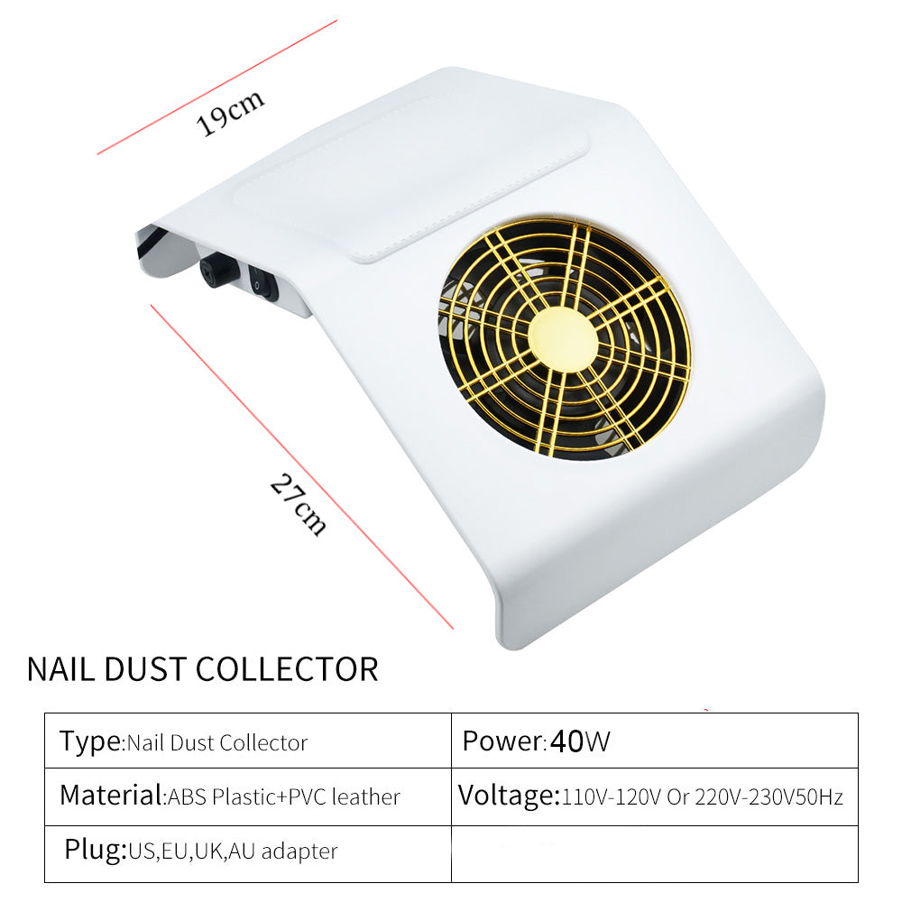 40W Powerful Nail Dust Suction Collector Vacuum Cleaner Nail Salon Tools Nail Art Equipment with 2 Dust Collecting Bag