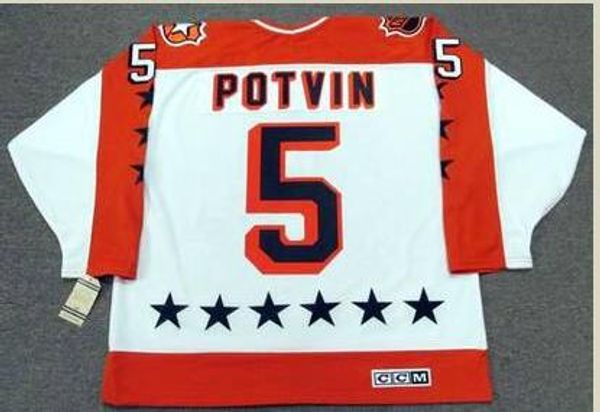 Custom Men Youth women Vintage #5 DENIS POTVIN 1984 Wales &quot;All Star&quot; CCM Hockey Jersey Size S-5XL or custom any name or number