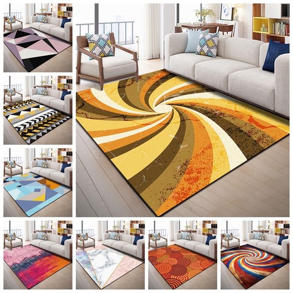 European Geometric Printed Area Rugs Large Size Carpets For Living Room Bedroom Decor Rug Anti Slip Floor Mats Bedside Tapete Y200416