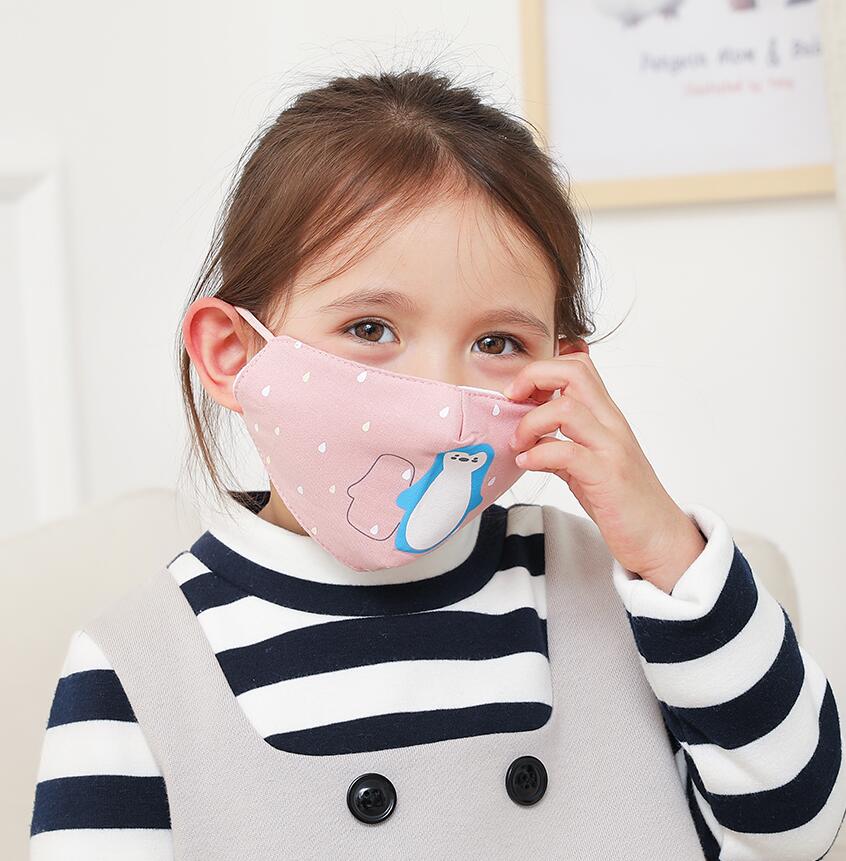 PM2.5 Children Anti-pollution Masks Boys Girls Cartoon Mouth Face Masks Kids Anti-Dust Breathable Earloop Washable Reusable Cotton Mask