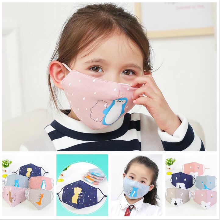 Cartoon animals kids cotton mask anti-pollution cute Children mouth mask Cycling Wearing Windproof Anti-Dust Face Masks