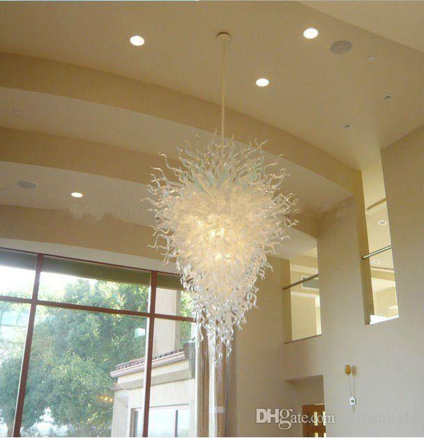 100% Handmade White Clear Lamp Large Chandelier Modern Art Decor LED Bulbs CE UL Certificate Glass Pendant Lamps for Home Deco