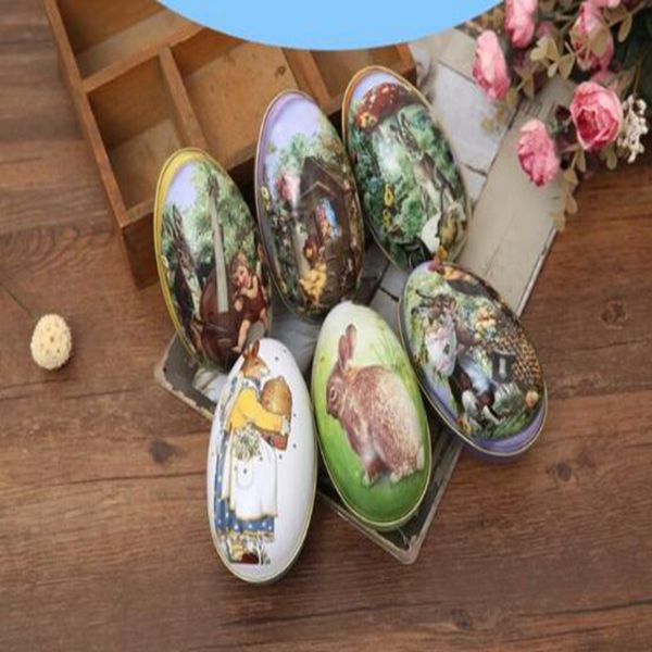 big size Easter Egg Tin Box mixed pattern wedding candy box Storage case