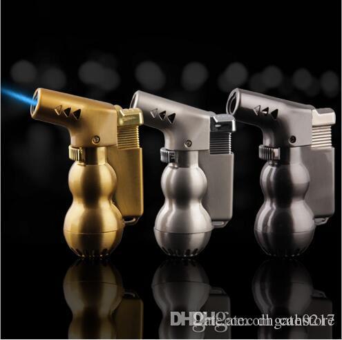 metal Butane Torch gun lighter Jet flame Windproof Refill cigar Lighter kitchen Tool Spray Gun Jet Flame lighte for glass hookahr