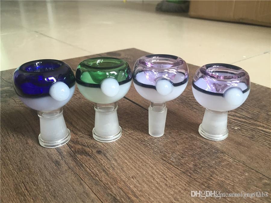 Glass tobacco dry herb Bowl for Smoking Pipes Dry Herb Holder 14mm 18mm Male Female pokeball Glass water bong tobacco Bowls