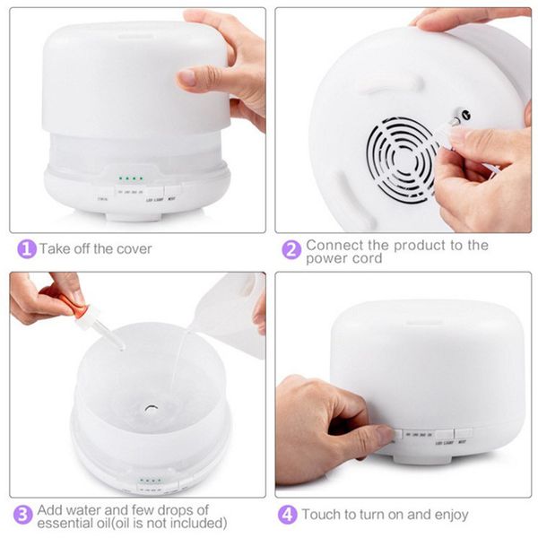 Humidifiers new No print ultrasonic humidifier household mini 500ml aromatherapy machine large capacity air humidifier dhl free CL250104