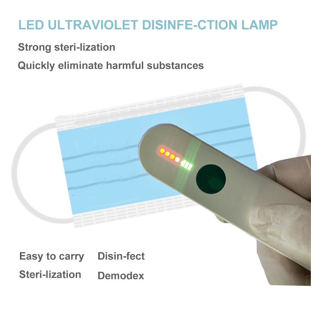 UVC Light Ultraviolet Sterilizer Light, 254nm Portable USB UVC LED Lamp Chargeable Hand-Held for Home Office Travel UVC Sanitizer