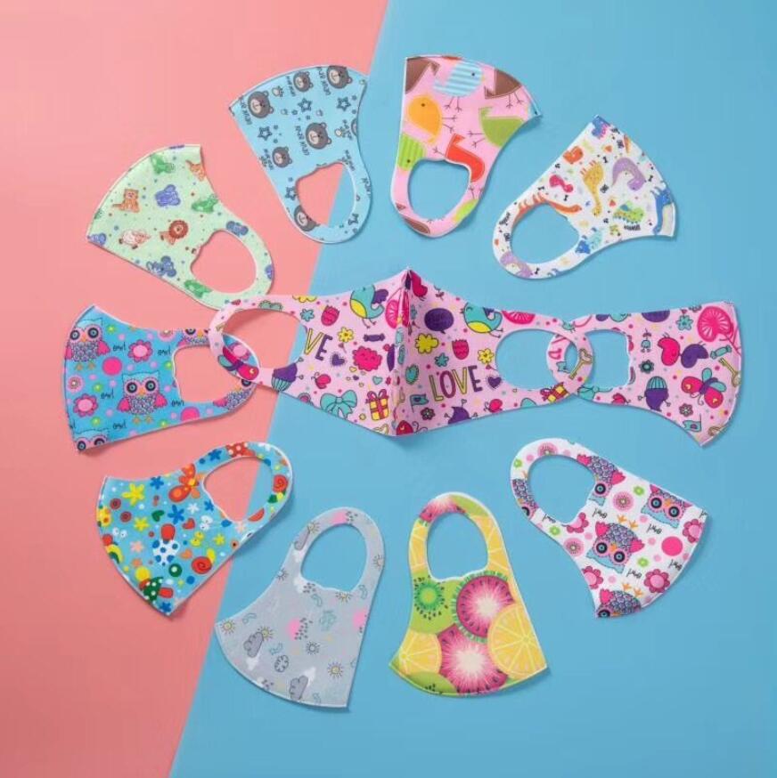 PM2.5 Children Protective Masks Boys Girls Cartoon Mouth Face Masks Kids Anti-Dust Breathable Earloop Washable Reusable Cotton Breathable