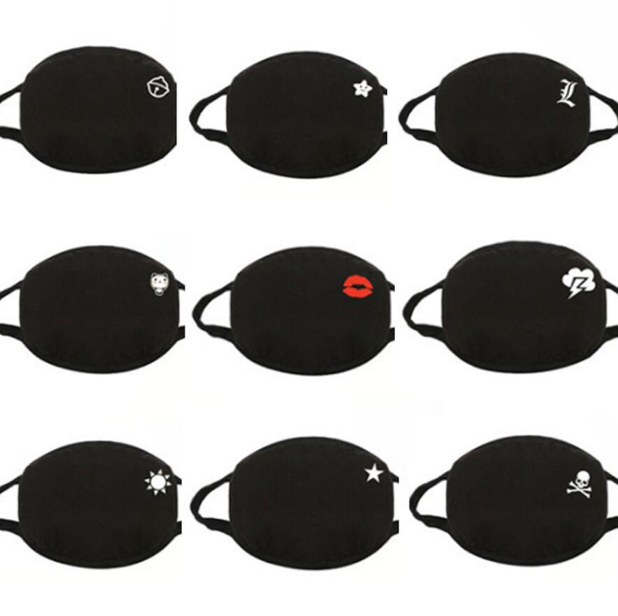 Cartoon Black Mask Outdoor Face Masks Women Cotton Fashion printed black mask dustproof individual printed mask High Quality