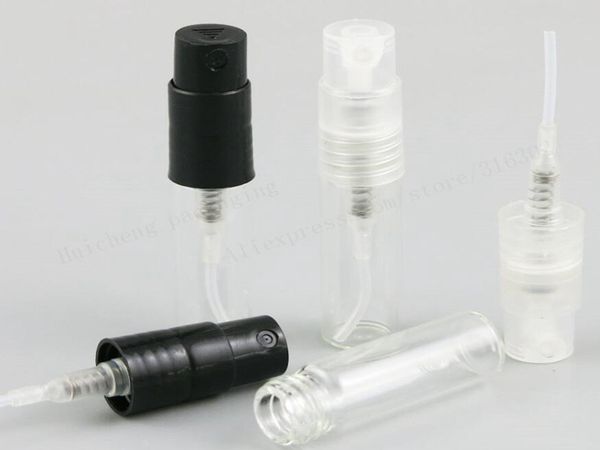 2ML Travel Clear Mini Glass Spray Perfume Bottle 2cc Small Sample Parfum Atomizer Fragrance Container Jars