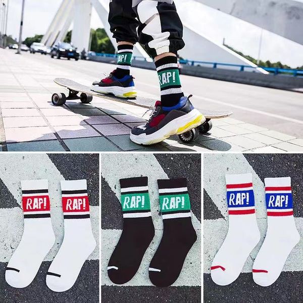 Fashion Men&#039;s & Women&#039;s Sock 19SS New Summer Trend Street Casual Sport Style Skateboarding Ins Popular RAP Pattern College Sock