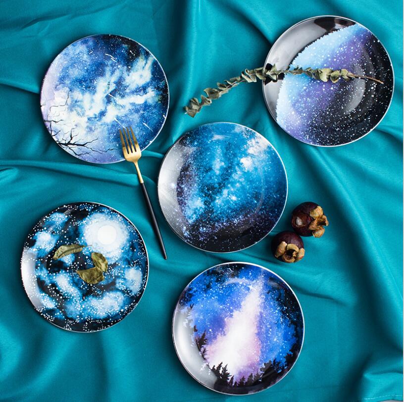 Star breakfast plates dessert fruit plate wedding banquet dishes household decoration hanging dish