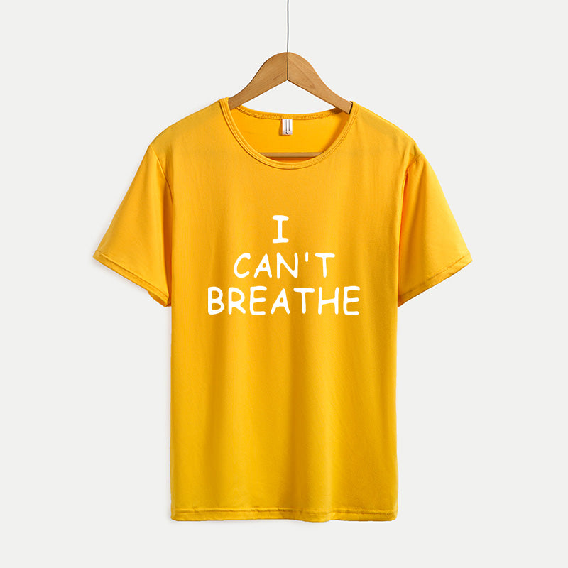 I CAN&#039;T BREATHE Mens Casual T-shirts Womens Summer Short-sleeve T-shirts Youth Solid Color Print Outdoorwear 2020 New Hot Selling