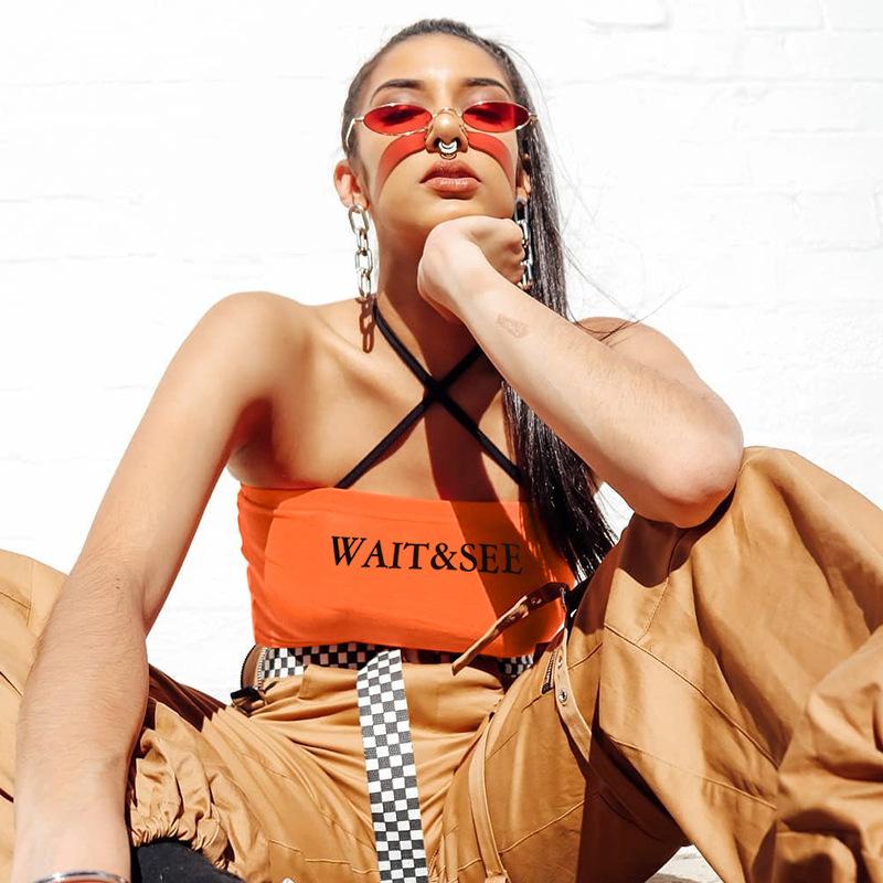 Womens Strapless Bustier Tanks Top sports letter Summer Elastic Bandeau Tube Bra Lingerie Wrap Tops Fashion Ladies Off Shoulder streetwear