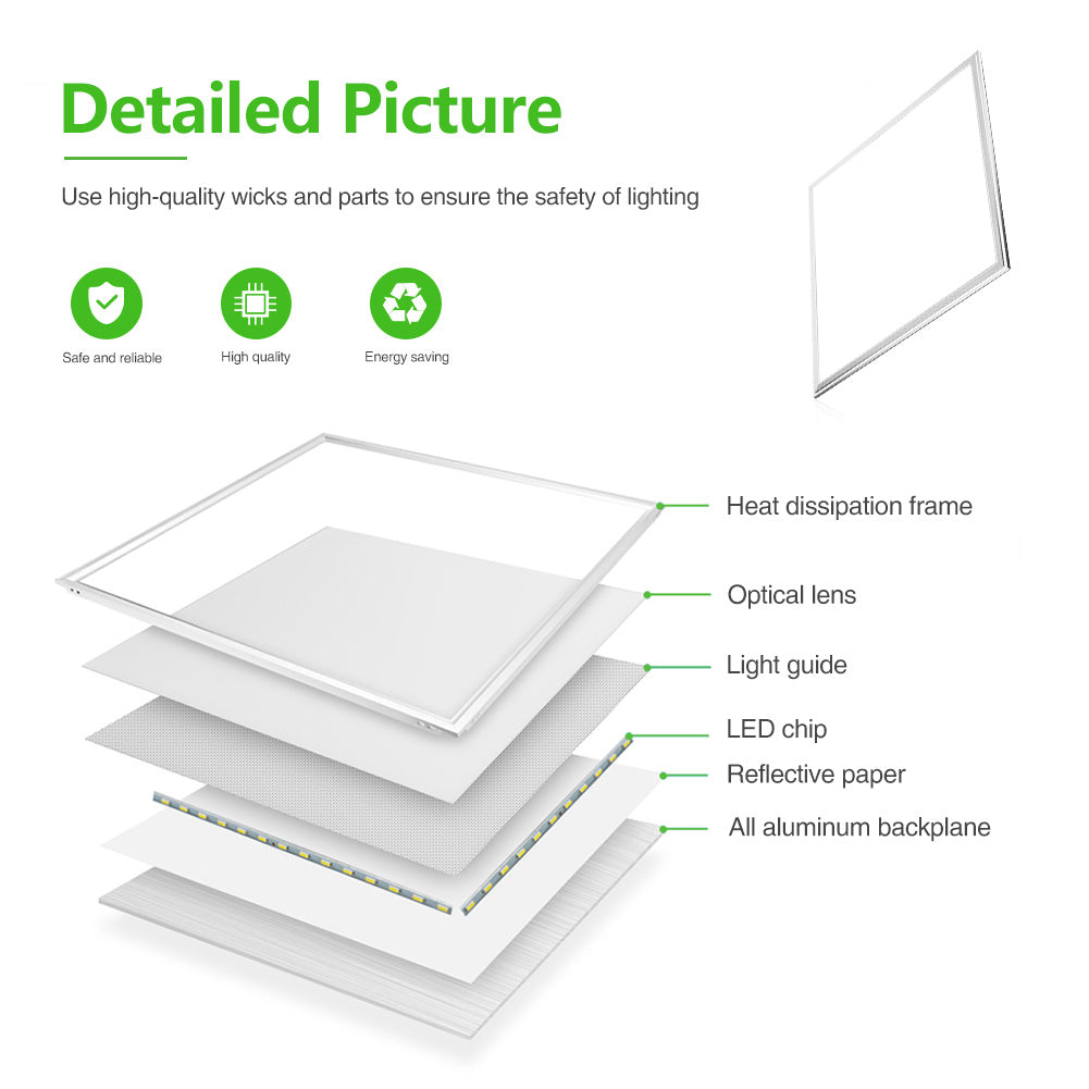 60*120 Large Pannel Light Natural White 220V 12W Led Lighting For Office School, Hotel And Home Decoration