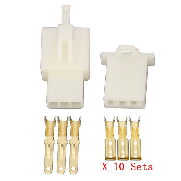 10 Sets-Kits 3 Pin-way DJ7031A-2.8 Electrical Wire Connectors Plug Male and female Automobile Connector