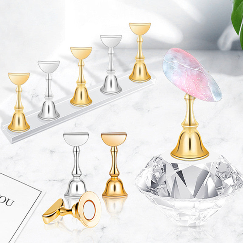 Nail Holder Practice Training Display Stand Crystal Holders Alloy False Nails Showing Shelf Manicure Nail Salon Tools D280