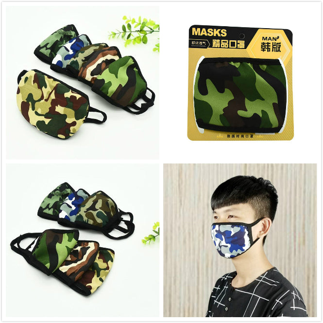 Common Civil Dust Face Masks Camouflage Pattern Cold Proof Winter Mouth Mask Double Layer Protect Respirator Mascherine Reusable Mixed