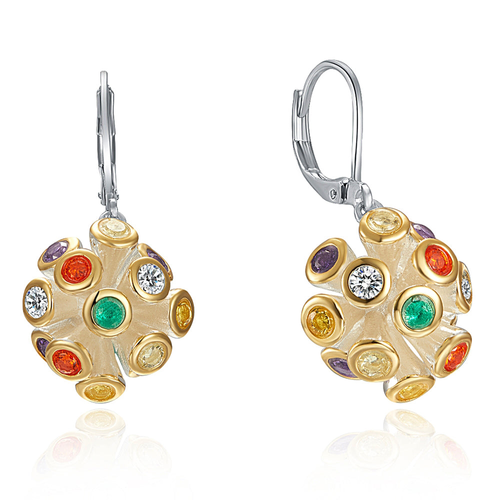 Lovely Multi CZ Dangle Earrings Cute Jewellery Silver-Color Trend Jewelry Stunning earring for Women