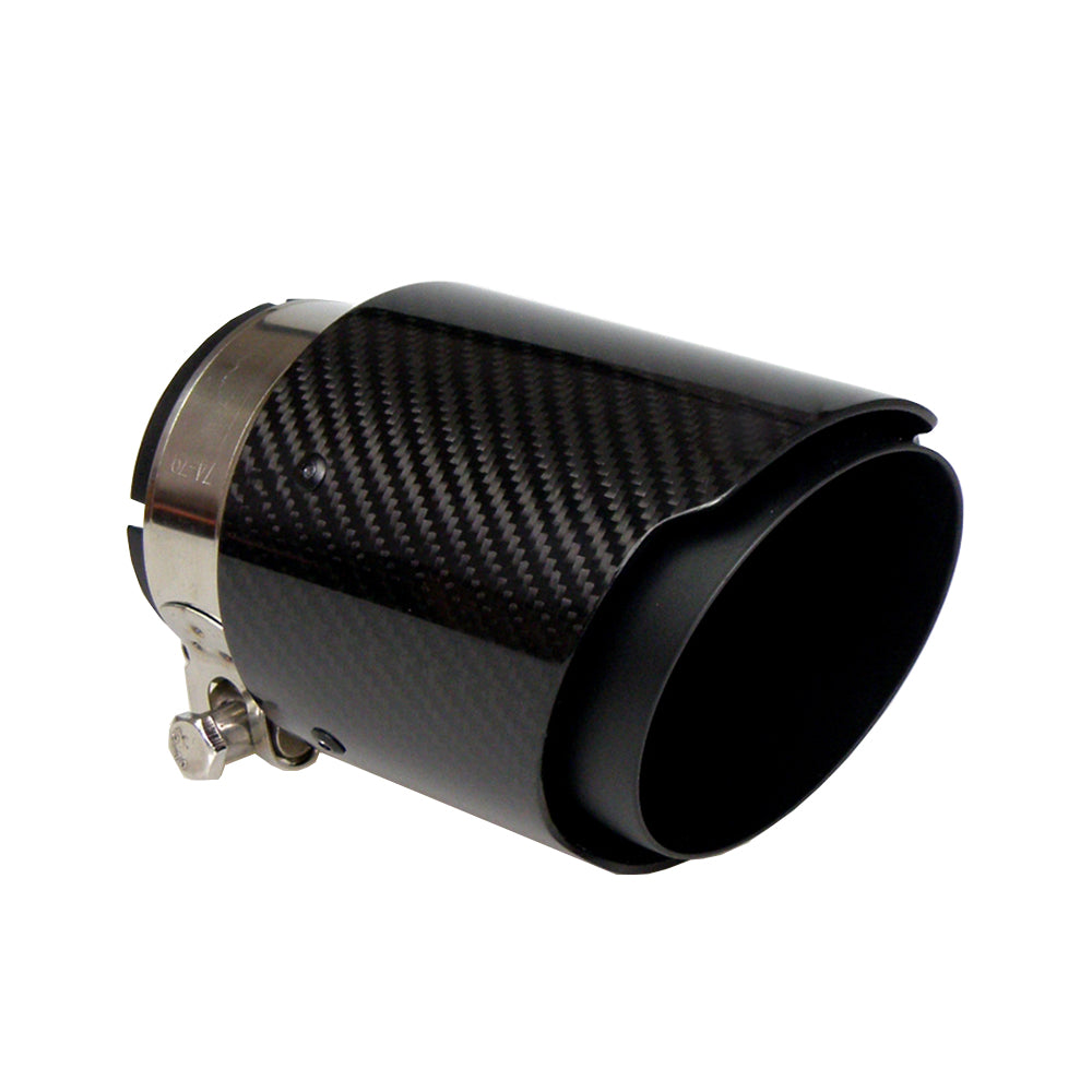 Glossy Twill Carbon Fibre Exhaust Tip Black Coated Stainless Steel Muffler Tip Tail Pipe For BMW BENZ AUDI Car Accessories