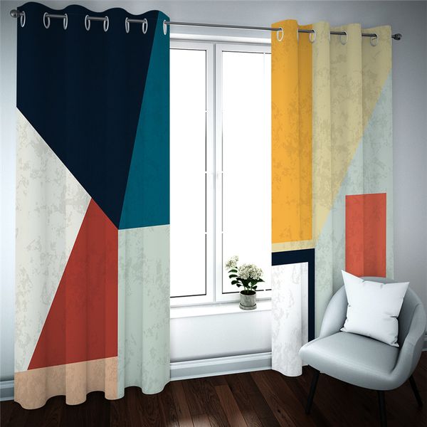 European style 3D Curtains Abstract creative Curtains For Living Room Bedroom Custom Window Curtain Kitchen