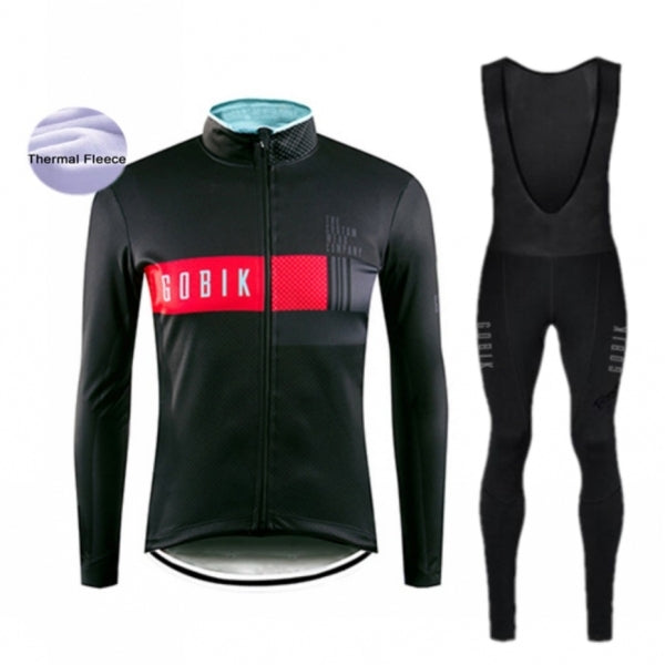 GOBIKE Winter Cycling Jersey Set Long Sleeve Bike Clothes Thermal Fleece Roupa De Ciclismo Invierno Hombre MTB Bicycle Clothing