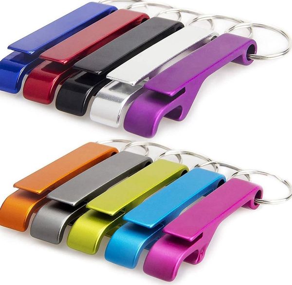 Aluminum Bottle Opener Key Chain Portable Beer Bar Open Bottle Tool Summer Wine Bottle Opener With KeyChain 2-in-1 opener KKA7856
