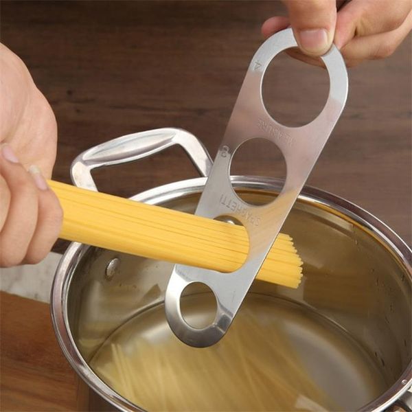 Stainless Steel Measuring Tool Spaghetti Ruler 4 Holes Restaurant Kitchen Gadgets Kitchen Supplies Noodle Pasta Ruler