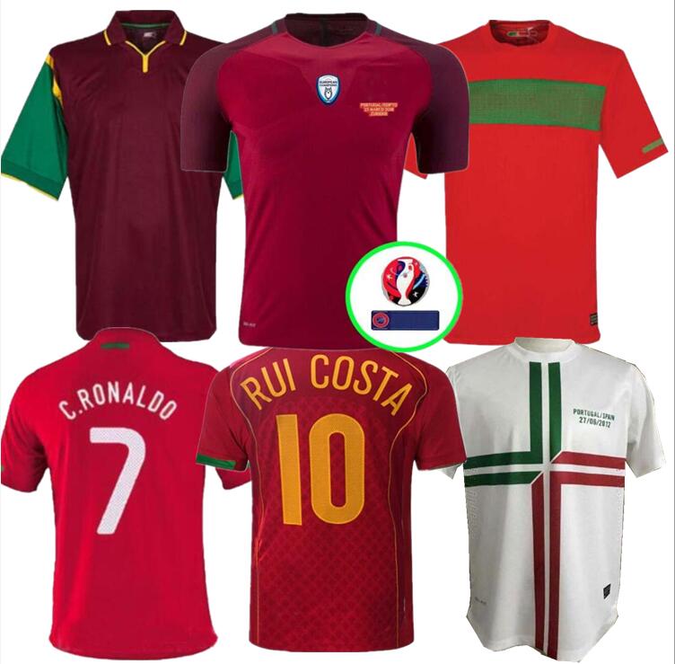 1998 1999 2010 2012 2016 2004 2002 Retro Portugal Soccer Jersey RUI COSTA FIGO RONALDO Football Shirts Camisetas de fÃºtbol Uniforms S-XXL GOOD