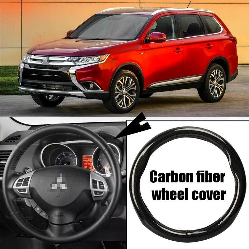 Car-styling black carbon fiber PVC leather car steering wheel cover for Mitsubishi Outlander