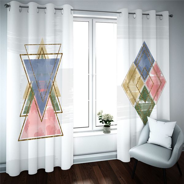 geometric Curtain For Living Room Blackout Photo Girls Room Curtains Drapes Cotinas For Window Kitchen Door