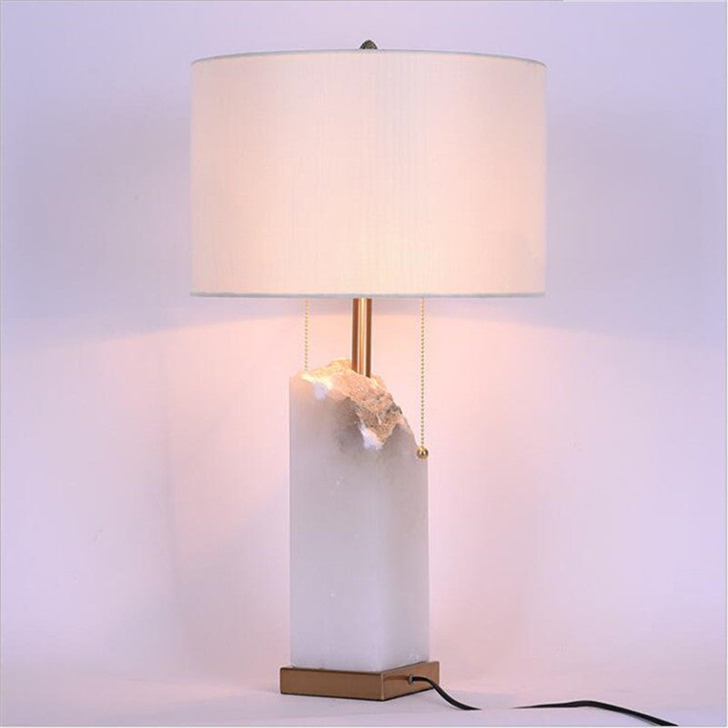 American natural marble desk lamps villa club hotel room bedside lamp modern simple personality table lights LR016