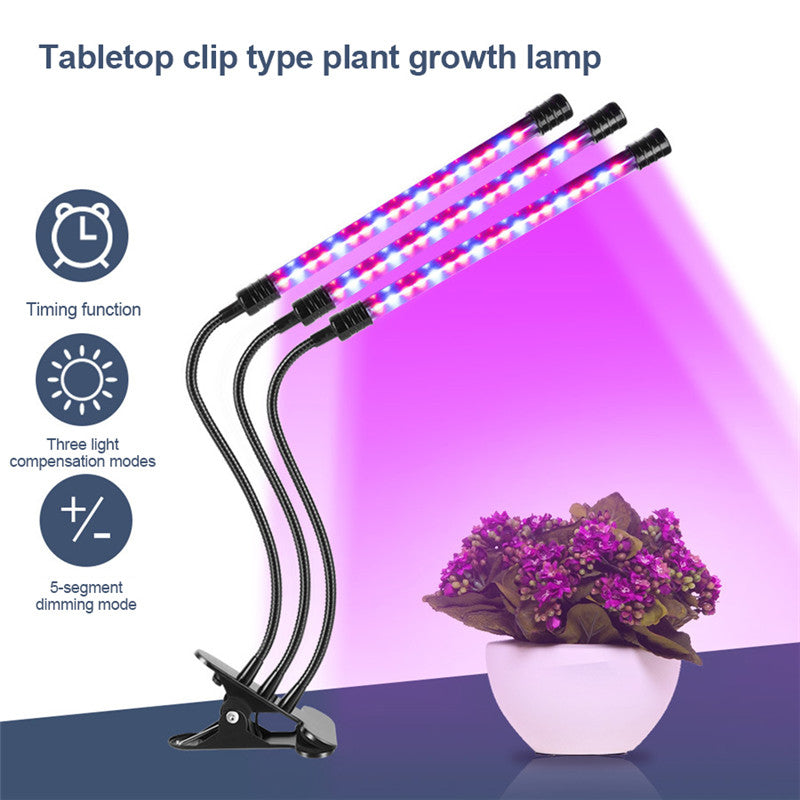 Full Spectrum LED Bulbs lights Clip Type grow lamps Three Lighting Modes Stepless Dimming Color Timed Loop Plant Growing Lamp LED005