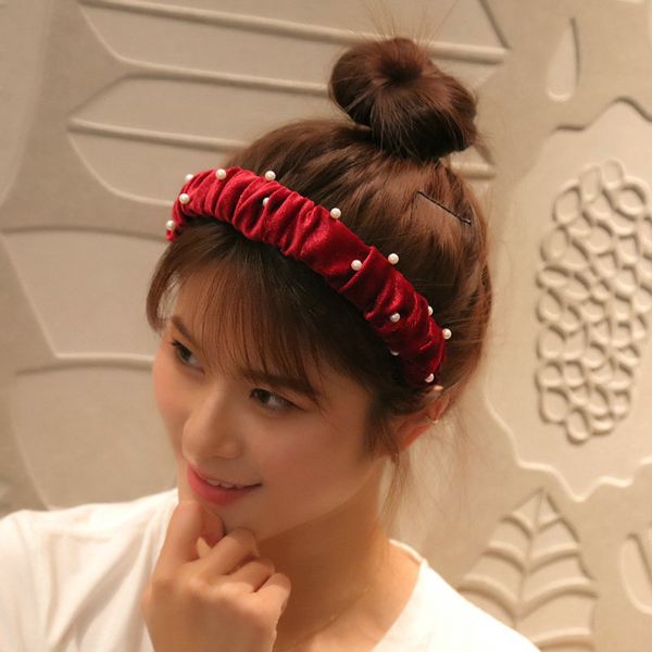 Squadron Blue Daily Face Wash Hair Bundle Headband With Litter Pearl Alice Band Cerchietto Aliceband Princess Hair Band Hairbands jumiu