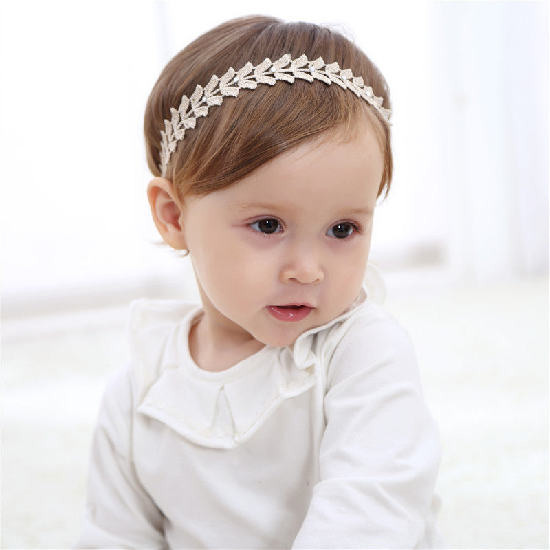 Gold lace hair baby headdress infant hair accessories