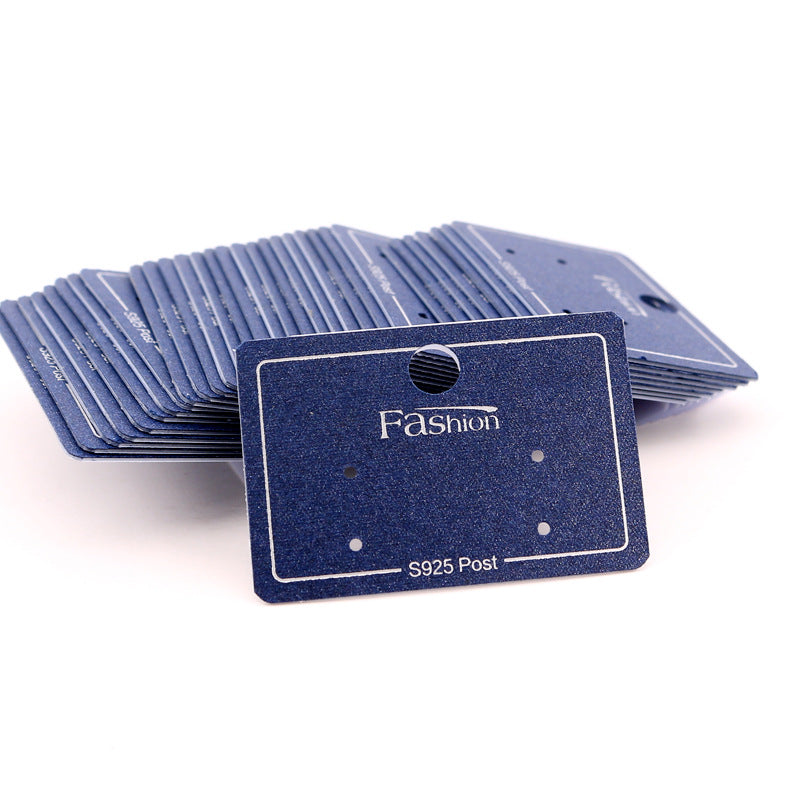 Wholesale 100pcs-lot Dark Blue Paper Jewelry Card Hanging Earring Tags Fit Fashion Stud Earring Display Packaging