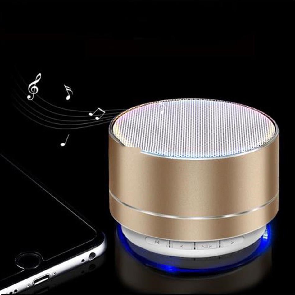 NEW Mini Portable Speakers A10 Bluetooth Speaker Wireless Handsfree with FM TF Card Slot LED Audio Player for MP3 Tablet PC in Box